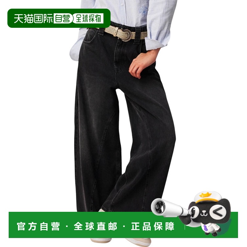 自营 free peopleChill Vibes闪电黑露脐阔腿牛仔裤-闪电黑 美国