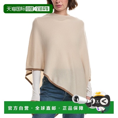 自营sofiacashmere Tipped Wool & Cashmere-Blend Knit Poncho -