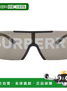 自营Burberry Gold with silver Burberry Shield Men's Sunglass