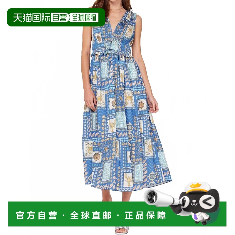 自营current airKataleya Midi Dress In Sea Blue - sea blue 美