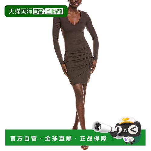 自营Susana Monaco裹身底部连衣裙-棕色包臀裙 美国直发奥莱
