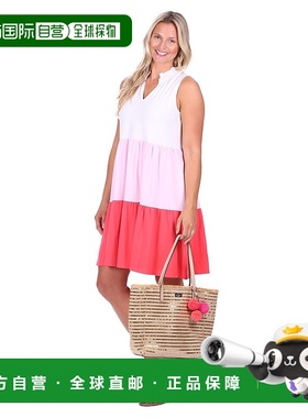 自营 duffield laneHarriet连衣裙粉红色色块-粉红色 美国奥莱直