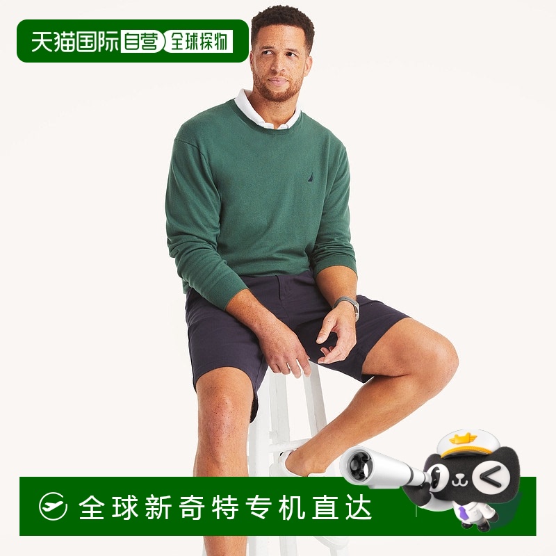 自营Nautica 男式加大码 Navtech 圆领毛衣 - 雨林绿 【美国奥莱