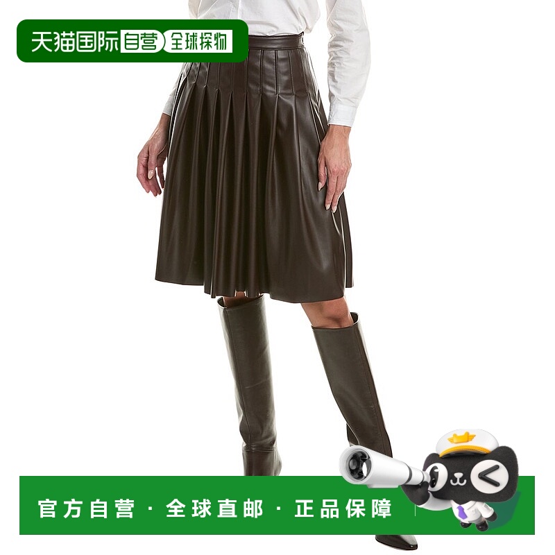 自营Nanette Nanette Lepore褶皱裙-棕色 美国奥莱直发