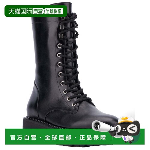 自营 Aquatalia Silvana防风雨皮靴-黑色 美国奥莱直发厚底鞋女靴
