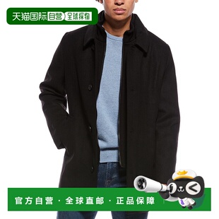 自营Kenneth Cole Wool-Blend Coat - black 美国奥莱直发外套