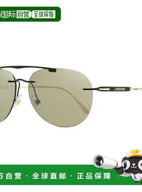 自营 longines浪琴表男士经典太阳镜 LG0008-H 02L 黑色/金色 62m