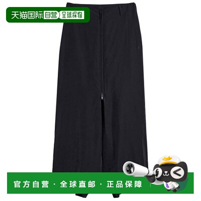 自营y-3Neutrals宽腿前拉链粘胶混纺长裤-黑色 美国奥莱直发