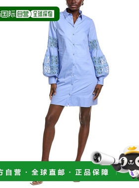 自营 lela roseLela玫瑰衬衫连衣裙-蓝色 美国奥莱直发