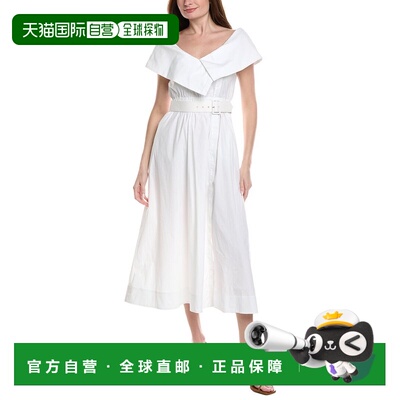自营Lela Rose Asymmetrical Cuff Dress - white 美国奥莱直发