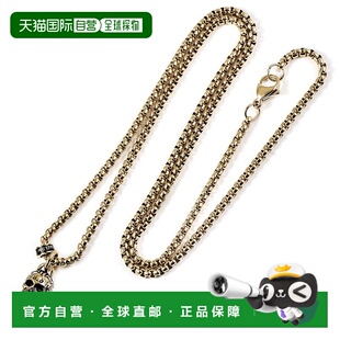 自营 Crucible Los Angeles 金色不锈钢 12 毫米骷髅项链配 24 英