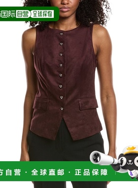 自营Avec Les Filles Microsuede Vest - brown 美国奥莱直发