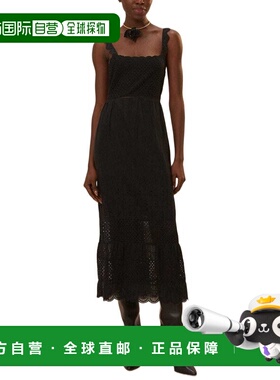 自营Farm Rio Lace Crochet Dress - black 美国奥莱直发连衣裙
