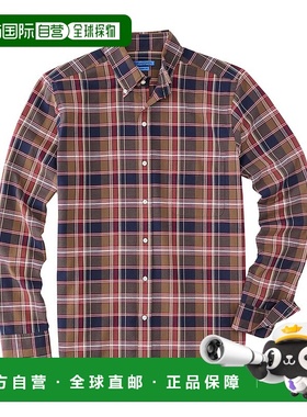 自营J.McLaughlin格子Collis现代合身羊毛衫-红色 美国奥莱直发