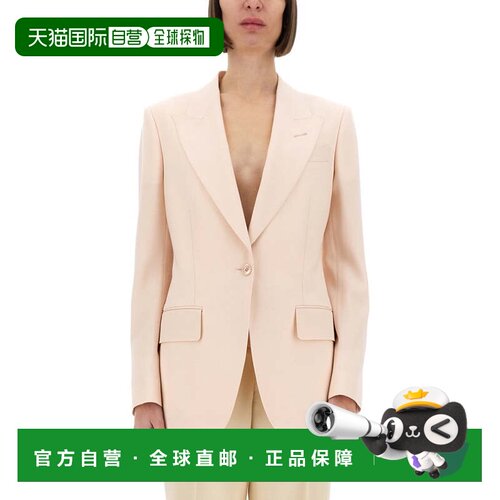 自营tom fordSingle Breasted Wool Jacket - pink 美国奥莱直发