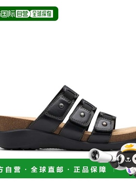 自营Clarks Calenne Lily in Black Leather - black leather 美