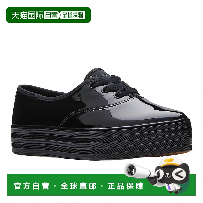 自营keds黑色女式尖头运动鞋专利-黑色专利 美国奥莱直发