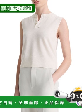 自营Vince Wool & Cashmere-Blend Henley Crew Neck Shell - whi