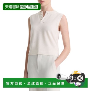 自营Vince Wool & Cashmere-Blend Henley Crew Neck Shell - whi