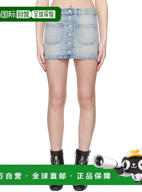 1h可退 香港直邮潮奢 Courreges 女士 蓝色 Multiflex 牛仔短裙 1