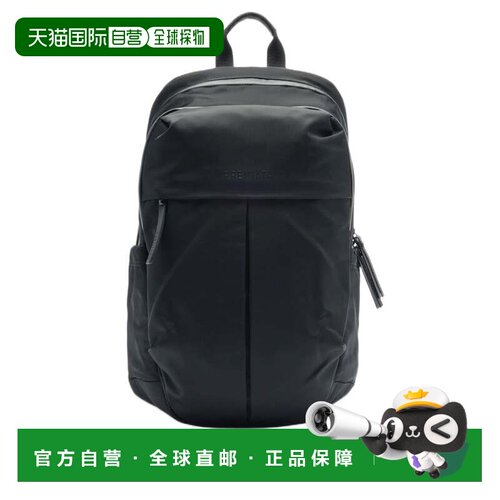 自营premiataContemporary Black Gabardine Backpack With Leath