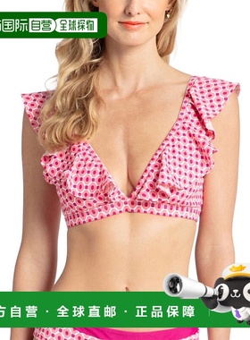 自营 Cabana Life Coral Gables 荷叶边比基尼上衣 - 粉色 美国奥