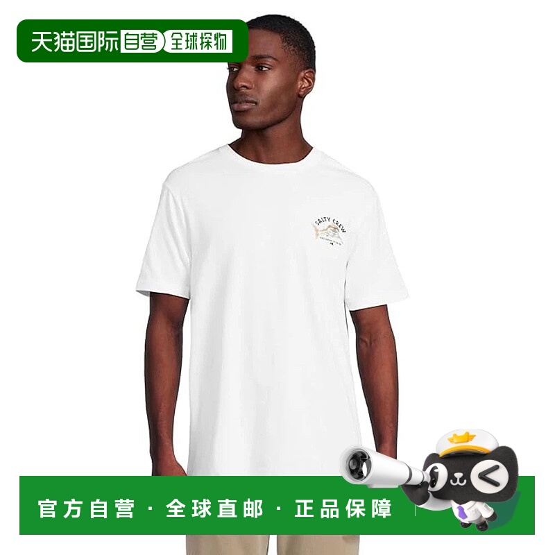 自营Salty Crew T-Shirt Men's White  Cotton Short Sleeve Pull