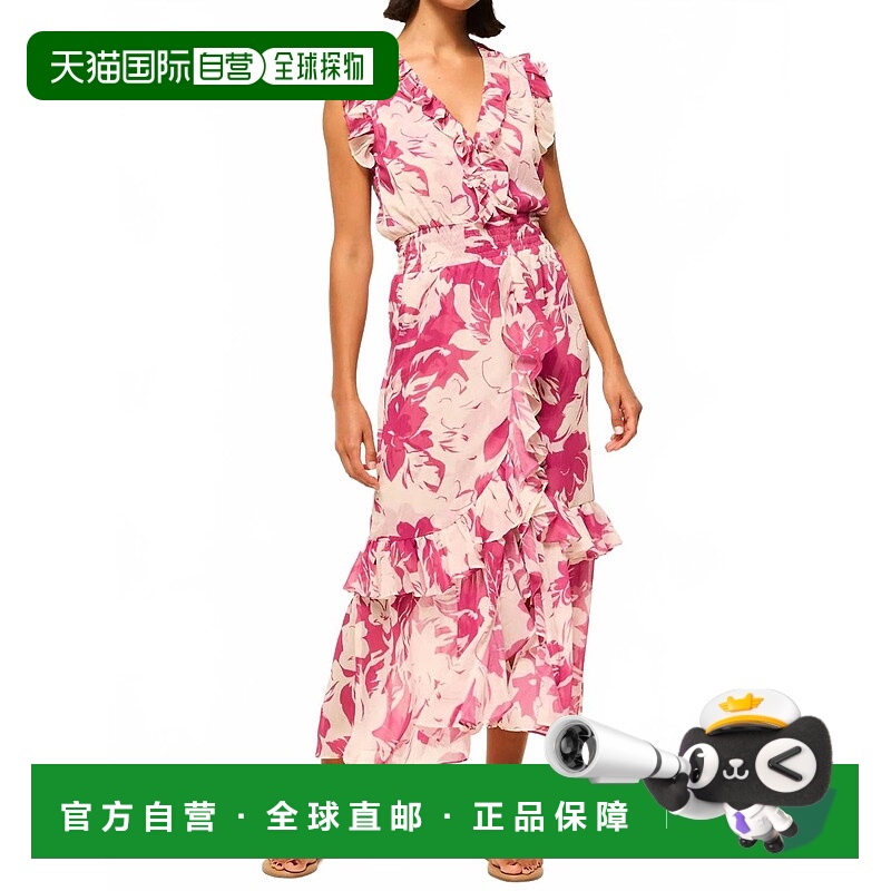 自营misa los angelesKidada连衣裙花雪纺在Fuschia-Fuschia 美国