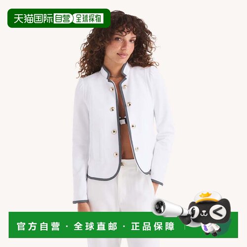 自营Nautica Womens tips Captain's Jacket-亮白色 美国奥莱直发