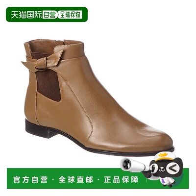 自营 Alexandre Birman Clarita 皮革切尔西靴 - 棕色 美国奥莱直