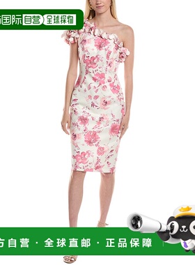 自营 Rene Ruiz单肩护套连衣裙-粉红色 美国奥莱直发新款包臀裙