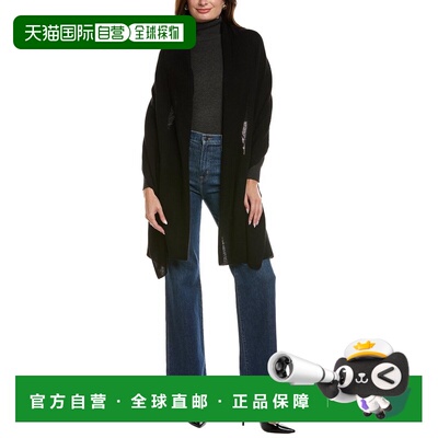 自营La Fiorentina Wool & Cashmere-Blend Travel Wrap - black