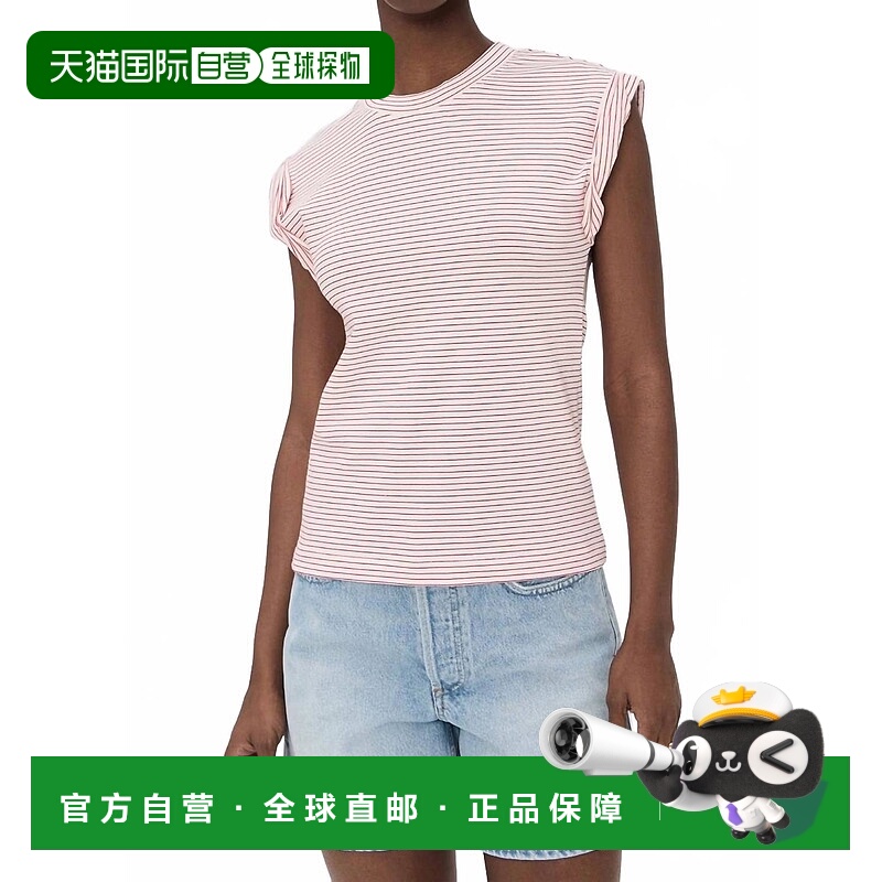 自营pistolaOlivia Tee In White Ruby Stripe - white ruby stri