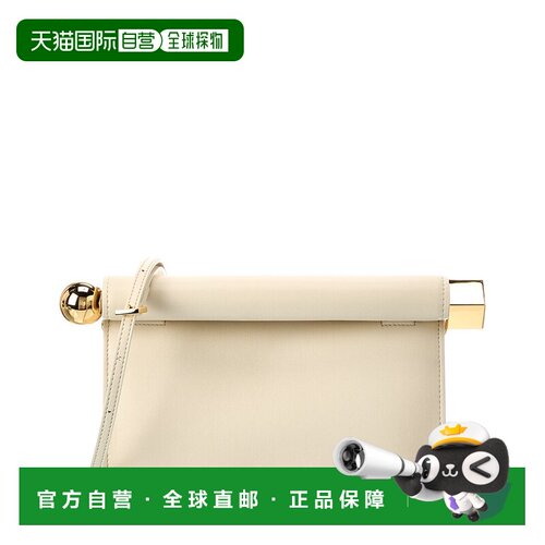 自营Jacquemus The Rond Carre皮革手拿包-白色 美国奥莱直发