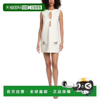 自营ALEXIS Krystle Beaded Wire Pearl Shift Dress - white 美
