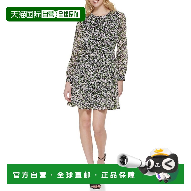 美国直邮TOMMY HILFIGER 女士连衣裙短裙长袖进口圆领迷你短款