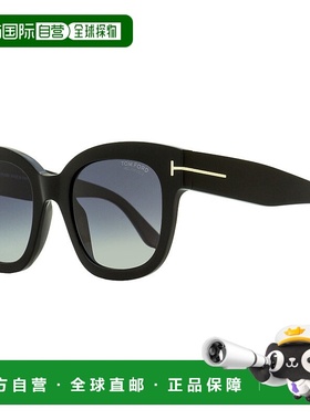 自营 Tom Ford 女式 Beatrix-02 太阳镜 TF613 01D 黑色 52 毫米