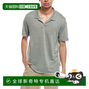 美国奥莱直发新款 自营 绿色 Onia Shaun亚麻Polo衫