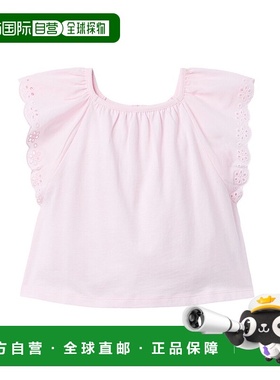 自营janie and jack珍妮和杰克小眼睛装饰上衣-粉红色 美国奥莱直