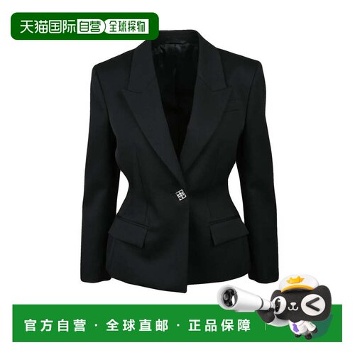 自营givenchy合身新剪羊毛夹克-黑色 美国奥莱直发