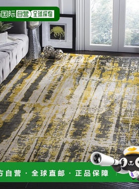自营safaviehMirage Hand Made Area rug, Grey / Yellow Contemp