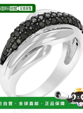 自营 vir jewels 2/3 cttw 黑色钻石结婚戒指 .925 纯银配铑 - 银