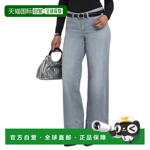 自营NYDJ Teresa Silver Eiffel Wide Leg Jean - black 美国奥莱