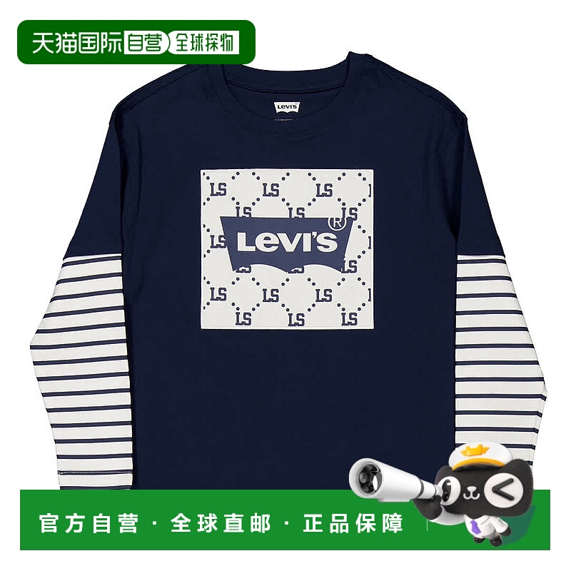 自营Levi's Kids Dots Box Logo Long-Sleeve T-Shirt - dress bl