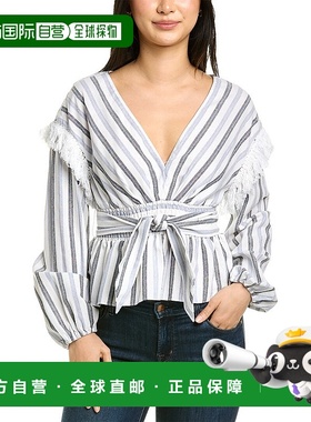 自营 Saylor Jil 亚麻混纺上衣多色 美国奥莱直发条纹