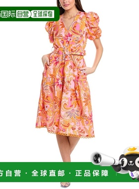 自营 Hale Bob Mary亚麻连衣裙-粉红色 美国奥莱直发