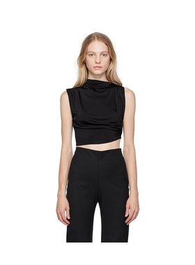 1h可退 香港直邮潮奢 Jade Cropper 女士 黑色 Asymmetric T 恤 2