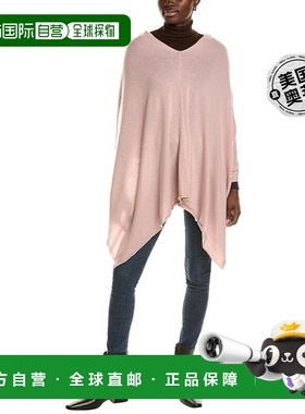 自营 sofiacashmere 珍珠边饰羊毛和羊绒混纺斗篷 - 粉色 美国奥