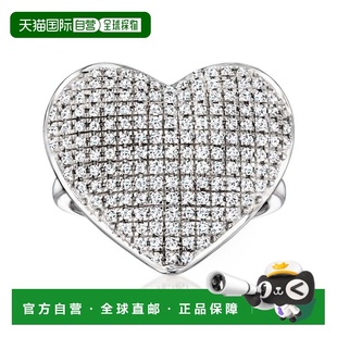 自营Ross-Simons Pave Diamond Heart Ring in Sterling Silver -