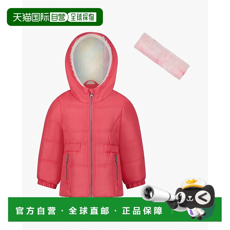 自营 london fogFuchsia-Fuchsia幼童前拉链连帽中筒泡芙 美国奥